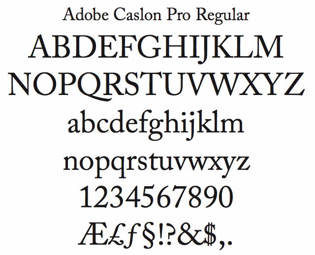 williams caslon font