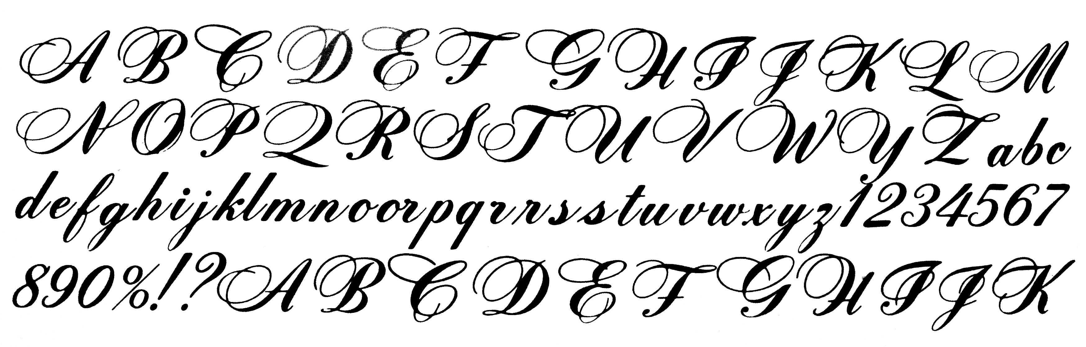 gothic alphabet calligraphy