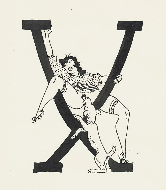 file name: Alex Szekely 1946 Erotic Alphabet X.