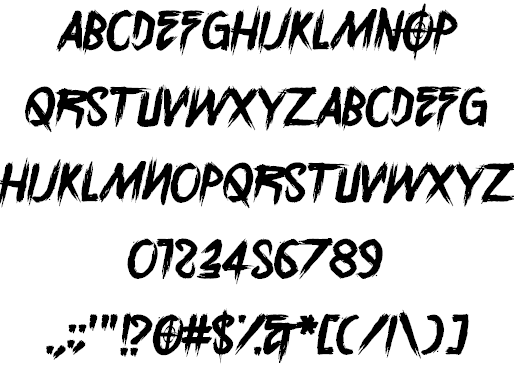 Overdrive Sunset Font, Chequered Ink