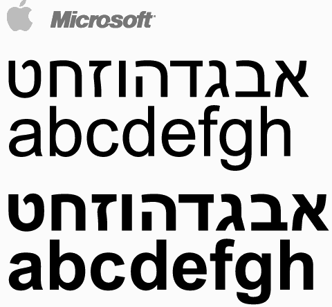 hebrew fonts for windows xp free download