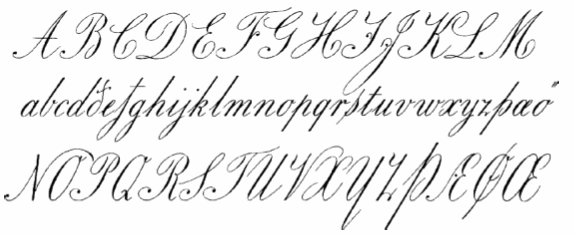 copperplate font alphabet