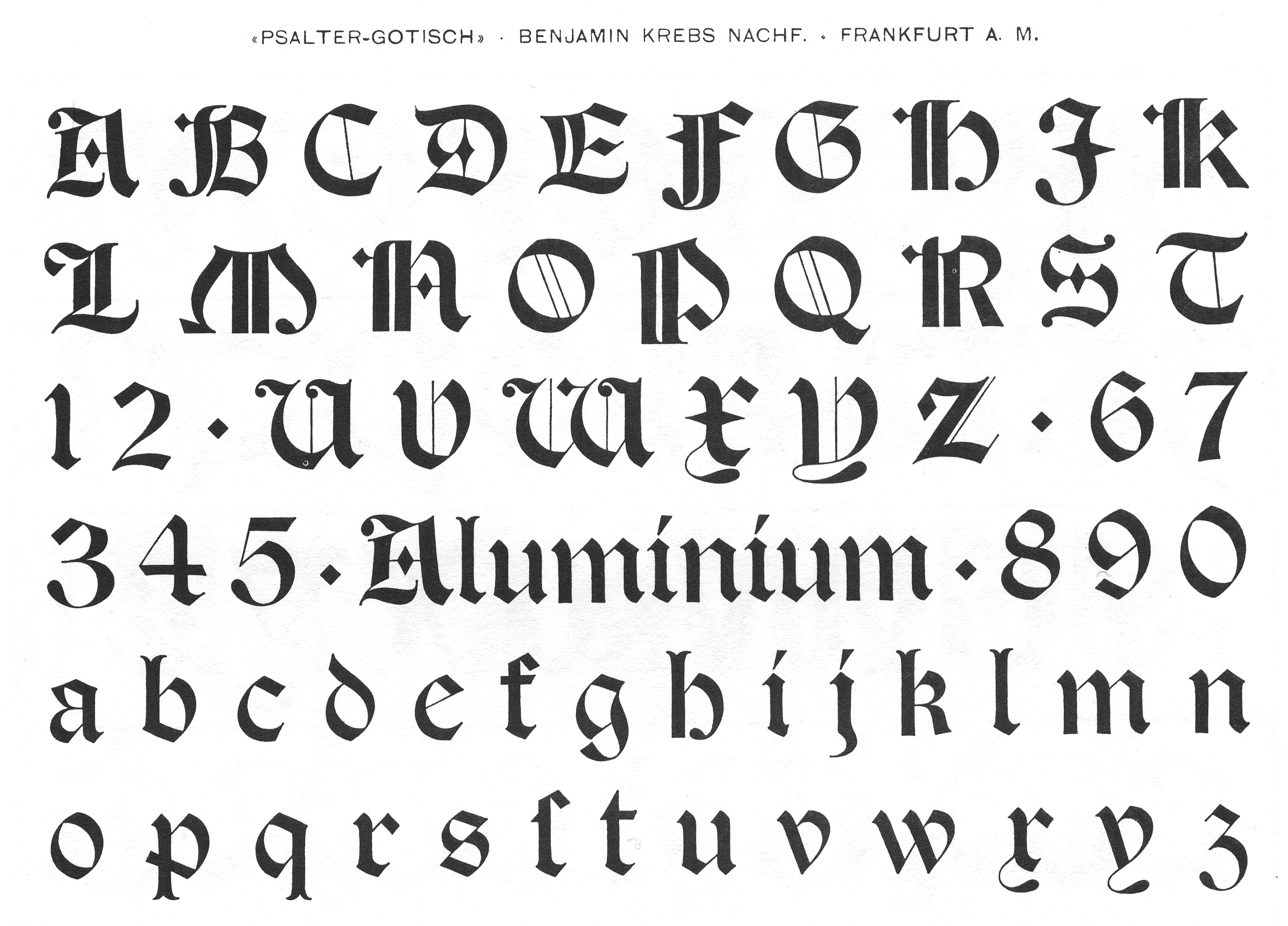 german font alphabet