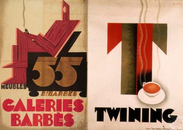 This art deco uppercase is based on 1930s lettering by French poster artist