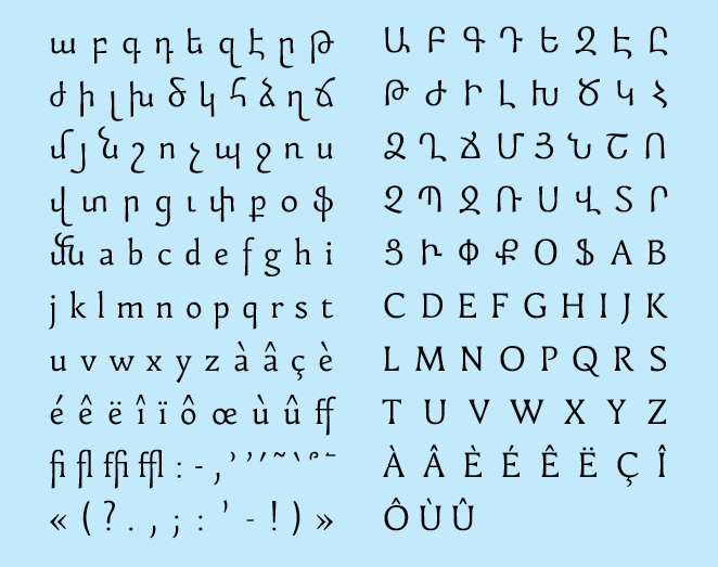 yerkatagir armenian font