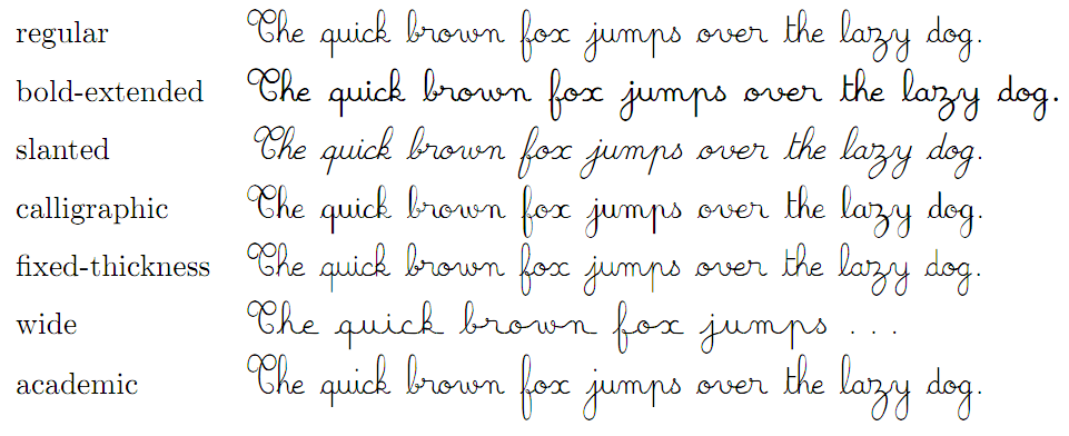 cursive font names microsoft word