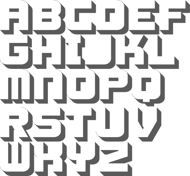 block letter font written with names of people