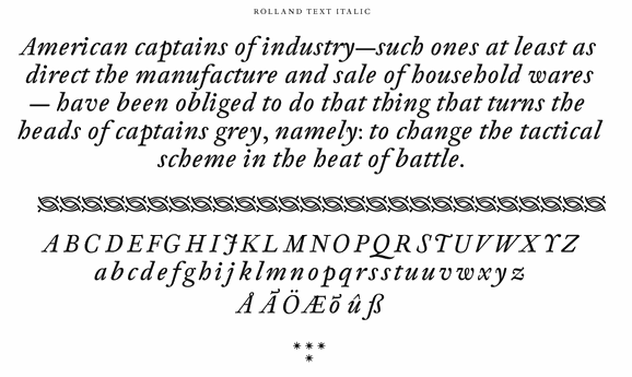  Rolland Text Italic about which he writes 
