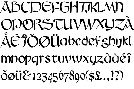 Latin Calligraphy Font