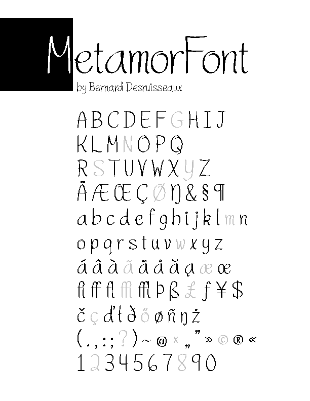 MetamorFont's Speciment Sheet #2