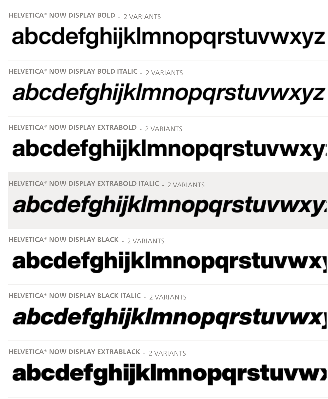 helvetica now and helvetica comparinson