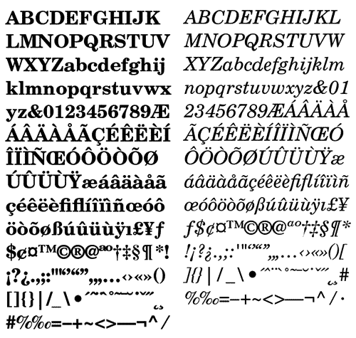 19th century schoolbook caslon font