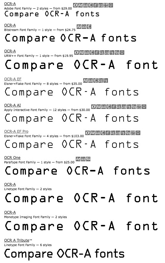 ocr font commercial use