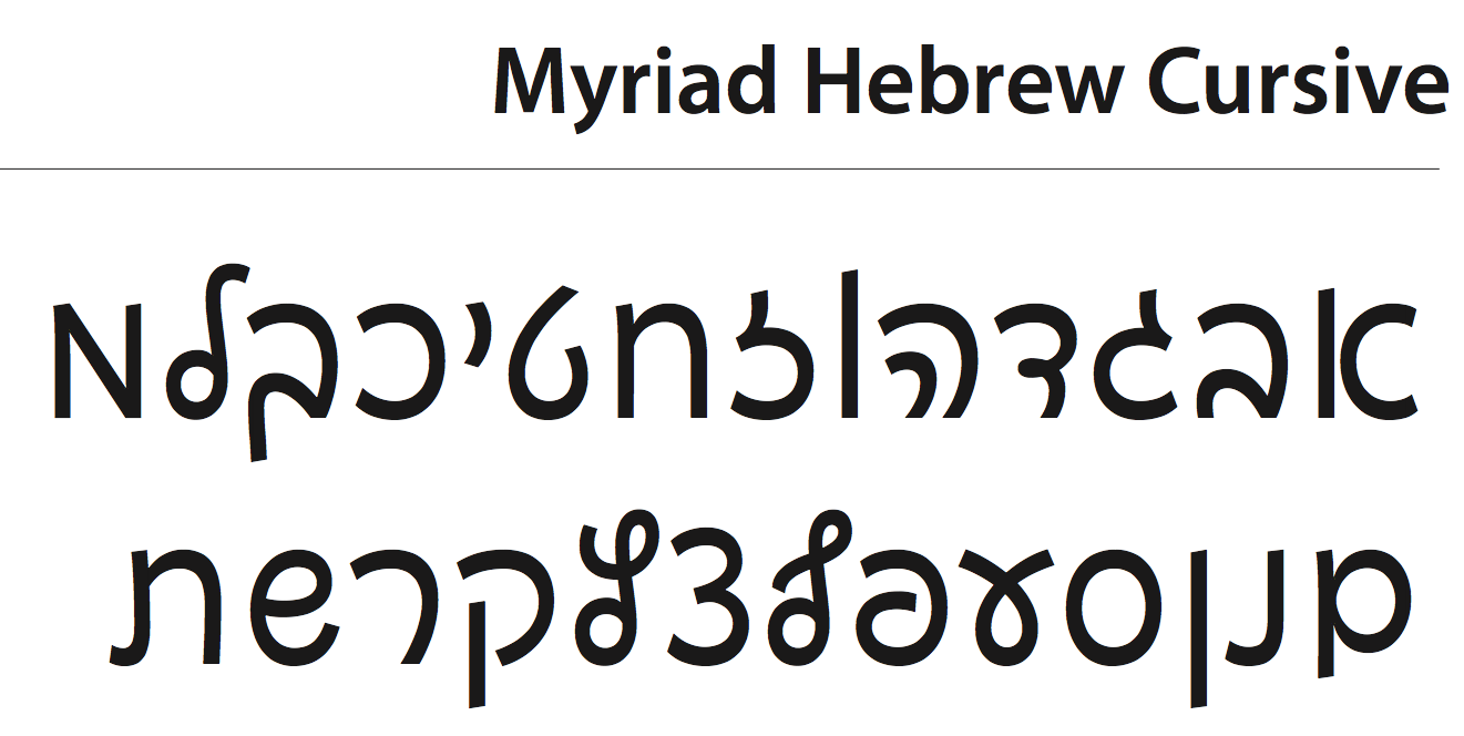 myriad hebrew font