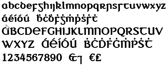 good celtic fonts in word