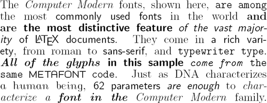 Latex computer modern font