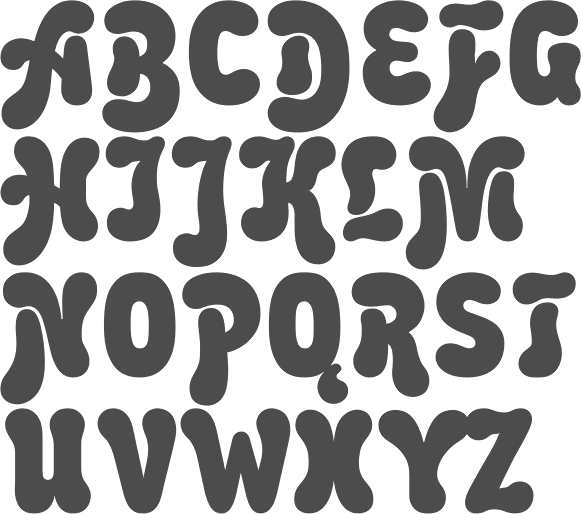 bubble letters font alphabet