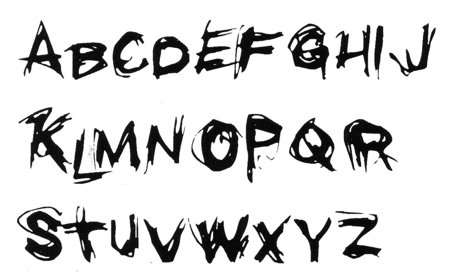 of the grungy Crud font