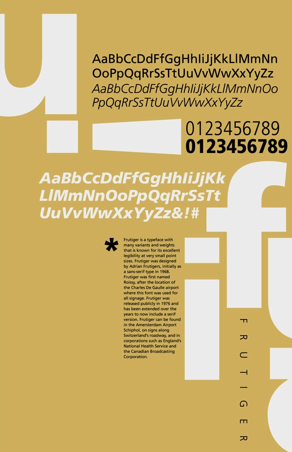Frutiger Font Poster